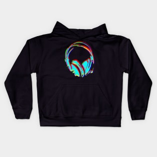 Neon Headphones Kids Hoodie